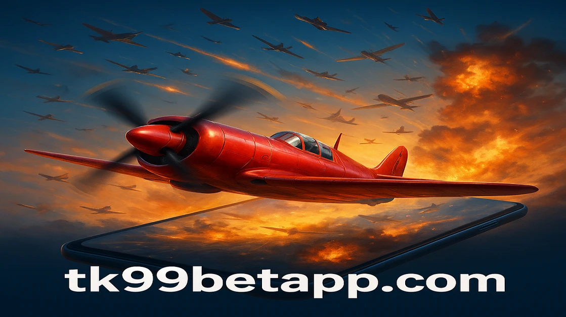 Aviator Game-এর একটি পুরনো লাল বিমান একটি উচ্চ-প্রযুক্তি গেমিং প্ল্যাটফর্মে উড়ে যায় যেখানে জ্বলন্ত আরকেড গেমগুলোর ভেতরে ভরপুর, tk99 game-এ অনন্য ও উত্তেজনাপূর্ণ একটি গেমিং অভিজ্ঞতা প্রচার করছে।
